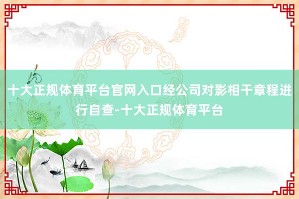 十大正规体育平台官网入口经公司对影相干章程进行自查-十大正规体育平台