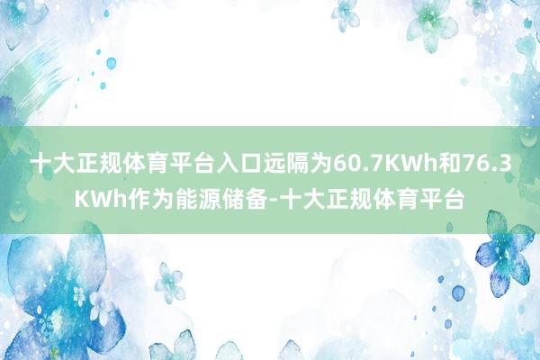 十大正规体育平台入口远隔为60.7KWh和76.3KWh作为能源储备-十大正规体育平台