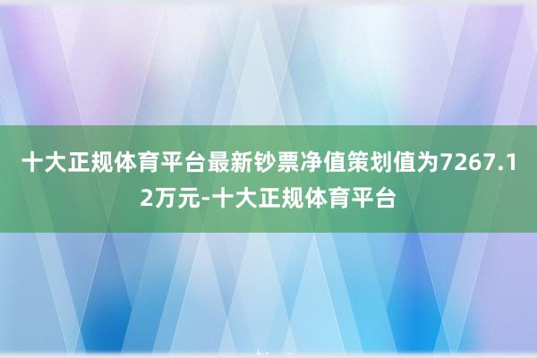 十大正规体育平台最新钞票净值策划值为7267.12万元-十大正规体育平台