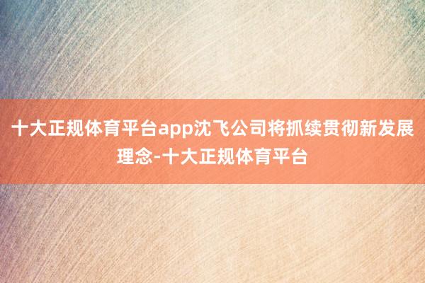 十大正规体育平台app沈飞公司将抓续贯彻新发展理念-十大正规体育平台