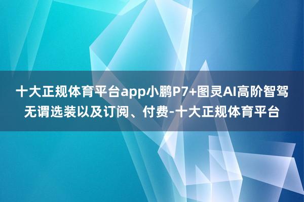 十大正规体育平台app小鹏P7+图灵AI高阶智驾无谓选装以及订阅、付费-十大正规体育平台