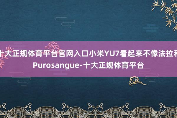 十大正规体育平台官网入口小米YU7看起来不像法拉利Purosangue-十大正规体育平台