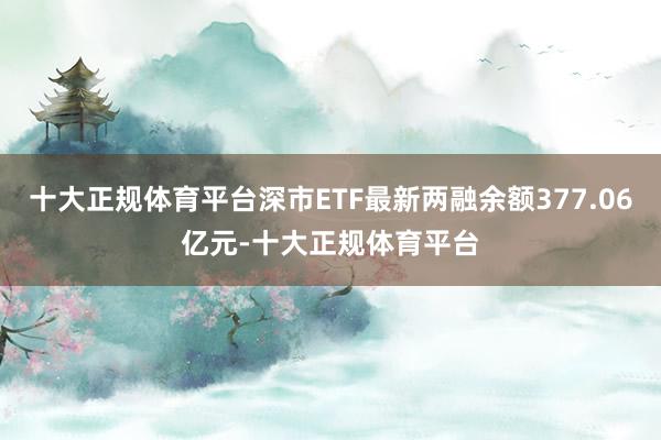 十大正规体育平台深市ETF最新两融余额377.06亿元-十大正规体育平台