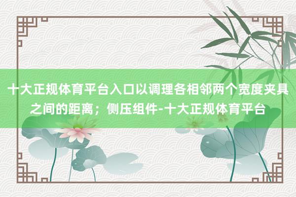 十大正规体育平台入口以调理各相邻两个宽度夹具之间的距离；侧压