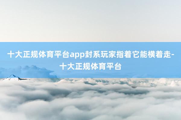 十大正规体育平台app封系玩家指着它能横着走-十大正规体育平