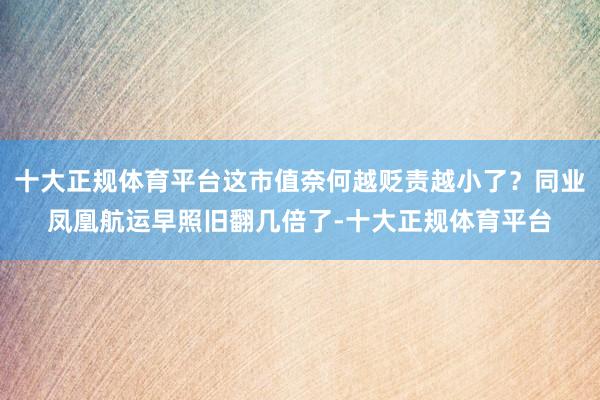 十大正规体育平台这市值奈何越贬责越小了?同业凤凰航运早照旧翻几倍了-十大正规体育平台