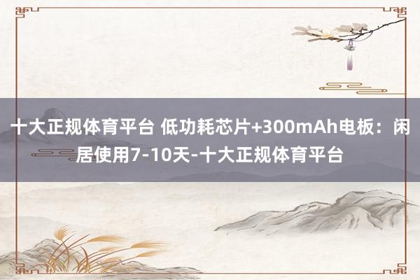 十大正规体育平台 低功耗芯片+300mAh电板：闲居使用7-10天-十大正规体育平台