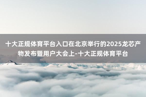 十大正规体育平台入口在北京举行的2025龙芯产物发布暨用户大会上-十大正规体育平台