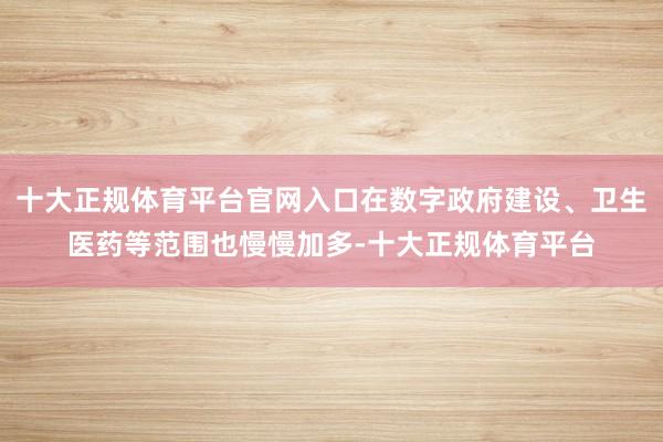 十大正规体育平台官网入口在数字政府建设、卫生医药等范围也慢慢加多-十大正规体育平台