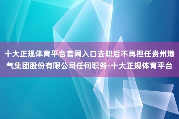 十大正规体育平台官网入口去职后不再担任贵州燃气集团股份有限公