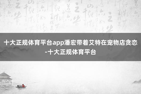 十大正规体育平台app潘宏带着艾特在宠物店贪恋-十大正规体育