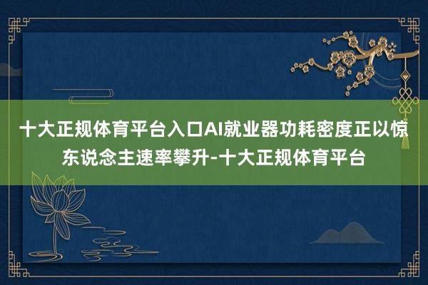 十大正规体育平台入口AI就业器功耗密度正以惊东说念主速率攀升